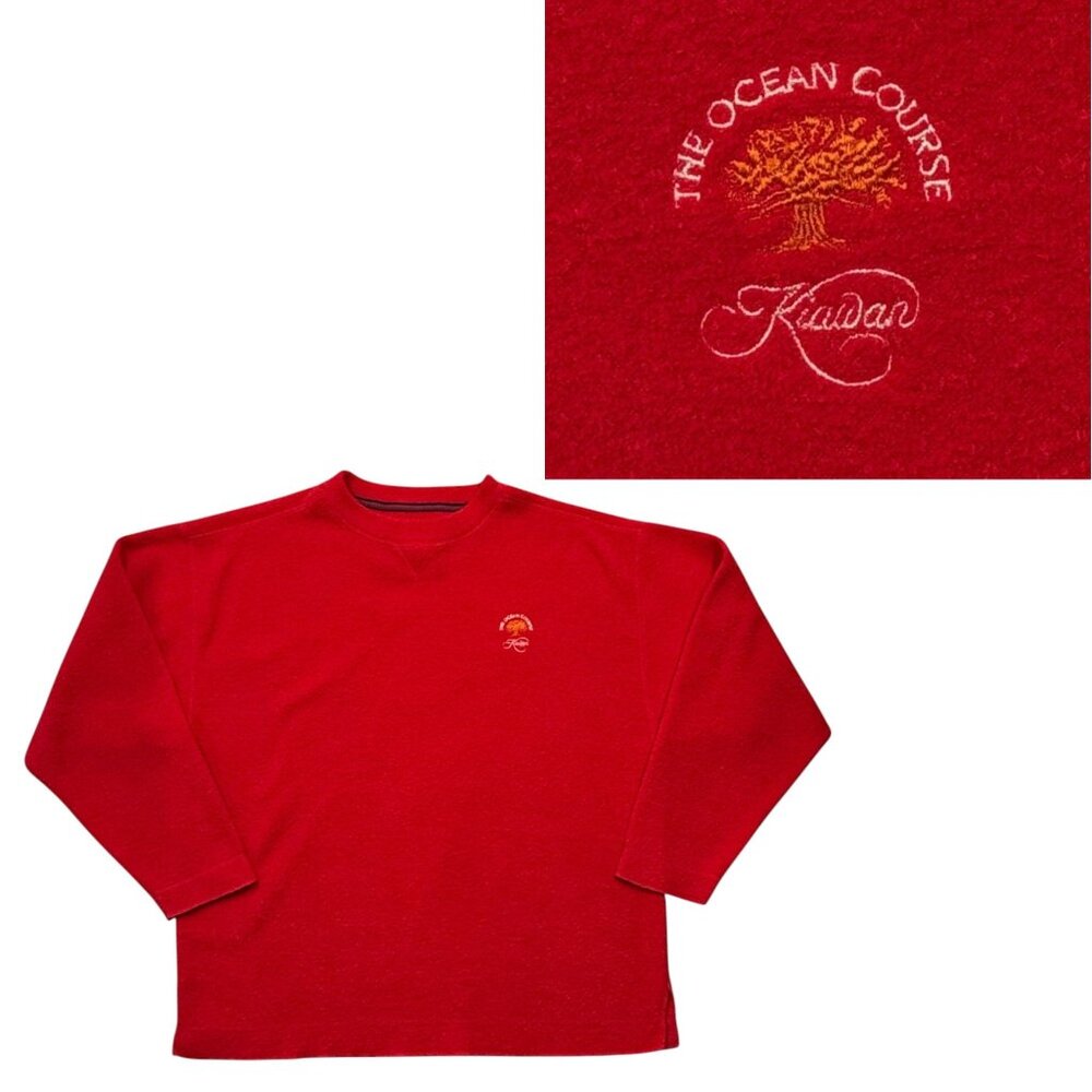 VTG 90s GEAR for Sports The Ocean Course Kiawah Red Fleece Mens M Golf Preppy